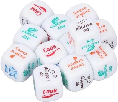 Produktbild von Dreifach-Stein-Spielzeug aus nachhaltigem Acryl - Entscheidungsspiel - Haushaltsaufgaben - faire Aufgabenverteilung - aktive Beteiligung - lebendiges Design