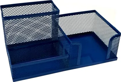 Immagine prodotto di Portapenne in metallo per appunti 3 scomparti Maglia in metallo GRANITO