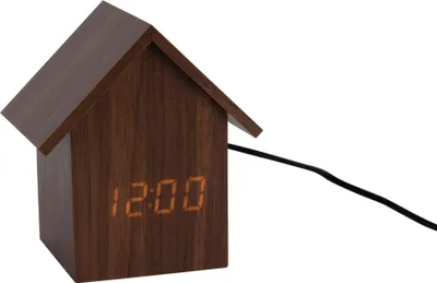 Produktbild von Karlsson - Wecker House LED - Braun - 7.3x9.7x10.8cm