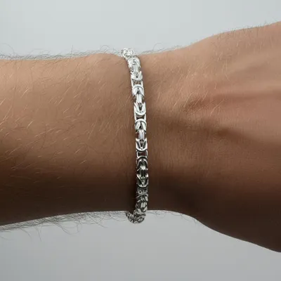 Produktbild von Tony Fein Königsarmband 3mm 925er Silber Hochglanzpoliert Diamantiert Damen Herren 20 cm