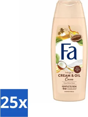 Produktbild von Fa - Cream & Oil Cacao - Duschcreme - Kakaobutter mit Kokosöl - 250 ml - Vorteilspack - 25 Stücke