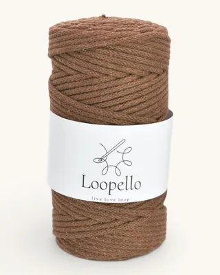 Immagine prodotto di Loopello, cordoncino in cotone, modello Classic, 5 mm, 100 metri – Marrone