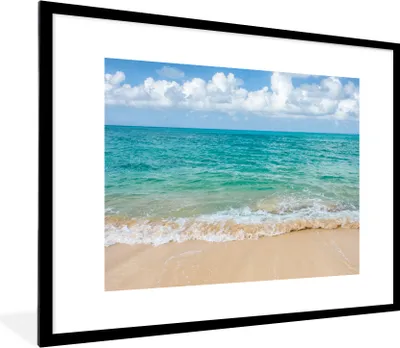 Produktbild von MuchoWow® Gerahmtes Poster Strand - Meer - Sommer - Reisen 80x60 cm - Poster mit Schwarzem Bilderrahmen Wandposter Rahmen Foto Bilder - Schlafzimmer-Dekorationen - Fotoposter