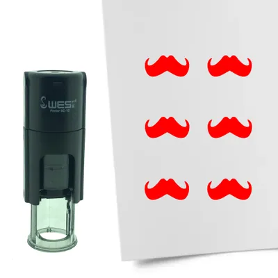 Produktbild von CombiCraft Selbstfärbender Stempel 'Schnurrbart' in der Farbe Rot, Ø10mm