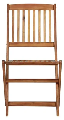 Produktbild von Klappbare Gartenstühle 6 Stück aus massivem Akazienholz, Stapelstühle für Balkon und Garten