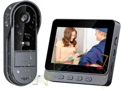 Produktbild von 1080p-Video-Türsprechanlage (4,3 Zoll) – IP65 – 170°-Kamera – Zwei-Wege-Audio – Nachtsicht – Kabellos
