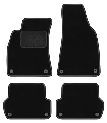 Image de Tapis de sol en moquette pour Seat Exeo 2008-2015 (berline/break) – jeu 4 pièces, noirs, sur mesure – Wielganizator LUX