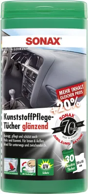 Produktbild von Sonax KunststoffPflegeTücher glänzend Box 25 Stück Reifen