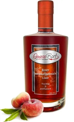 Produktbild von Roter Weinbergpfirsich Likör 0,5L saftig aromatisch & lecker! 18% Vol