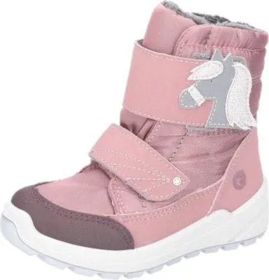 Produktbild von RICOSTA Boots GAREI Wetterfest durch den Winter HighTech/Textil Klettverschluss Warmfutter Mädchen sucre/candy Rosa/Grau Pferd Größe 33
