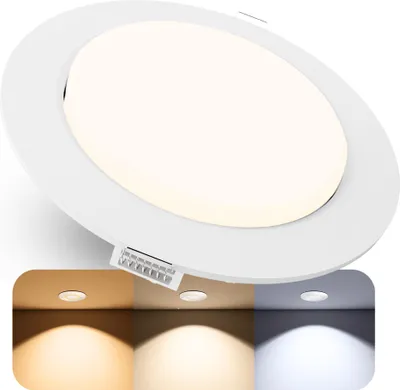 Produktbild von SSC-LUXon RX-3 LED Einbauspot rund weiß - flache Deckeneinbauleuchte mit GX53 LED 3 Lichtfarben warmweiß neutralweiß tageslichtweiß 230V 3W