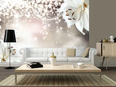 Produktbild von Vlies Fototapete Blumen 350x256 cm Tapeten Wandtapete XXL Lilien Abstrakt Ornament Bokeh b-A-0012-a-b