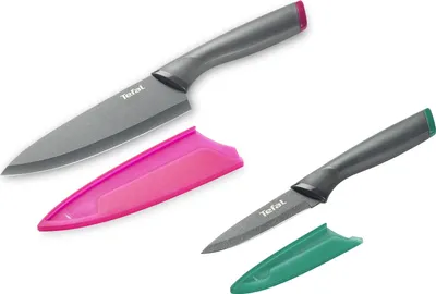 Produktbild von Tefal FRESH KITCHEN Messer Set : Kochmesser 15 cm & Schälmesser 9 cm K122S2, 15 cm, Edelstahl, 2 Stück(e)