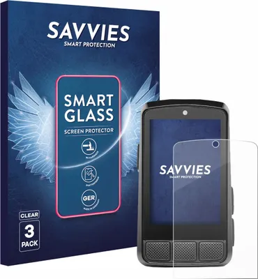 Produktbild von 3x Savvies Schutzglas Folie für Wahoo Elemnt Bolt 3 9H Panzer Schutzfolie Glas Displayschutz klar transparent