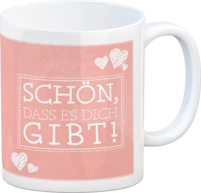 Produktbild von Schön, dass es dich gibt Kaffeebecher in pink mit Herzchen