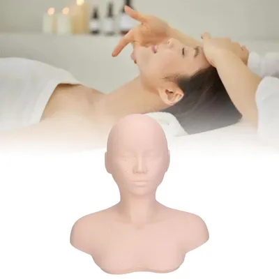 Produktbild von Kopfmodell, Perückenständer, Schaumstoff-Displaykopf, geeignet für Gesichtsmassage, Akupressur, Beauty-Pflege, Make-up-Übungen und Reinigungstechniken