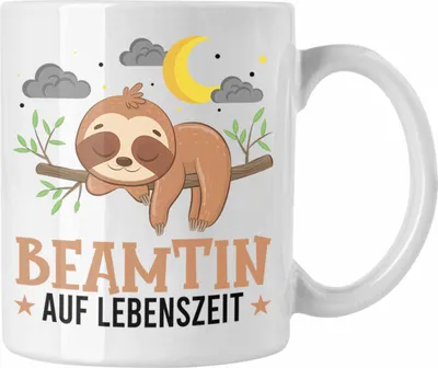 Produktbild von Trendation - Beamtin Auf Lebenszeit Tasse Geschenk Frauen Beamte Geschenkidee (Weiß)