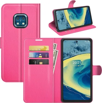 Productafbeelding van König Design hoesje, compatibel met Nokia XR20, kunstleren telefoonhoesje - telefoonhoesje, roze