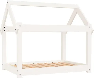 Obrázok produktu pre vidaXL Pelech pre psov biely 81x60x70 cm z masívneho borovicového dreva