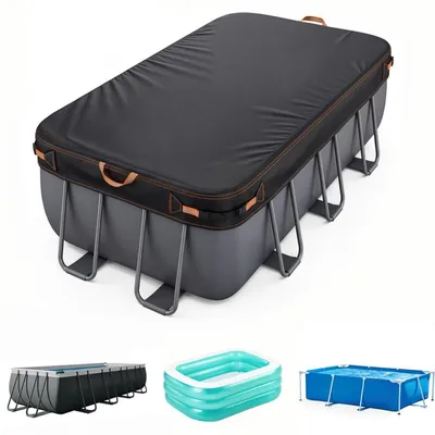 Immagine prodotto di Copertura per piscina, rettangolare, in tessuto Oxford, 213x396 cm, colore nero