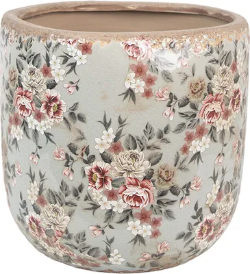 Immagine prodotto di Fioriera Clayre & Eef Ø 19x18 cm in Vetroceramica grigia