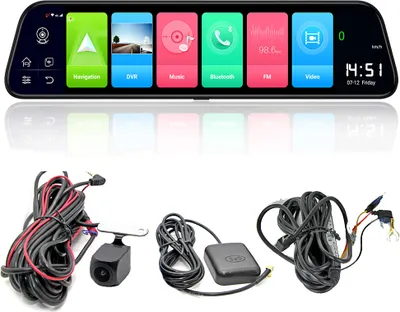 Image de rétroviseur 12 pouces 4G Android 8.1 caméra 2G RAM 32G ROM GPS navigation auto video recorder ADAS WiFi Night Vision configuration standard