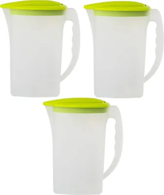 Produktbild von 3x Saft Wasser Eistee Kanne Behälter Kühlschrankkrug Multifunktionsbox Deckel 2L