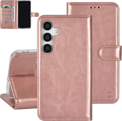 Produktbild von UNIQ Accessory Galaxy S24 Book type case - 3 pasjeshouder - Rose Gold
