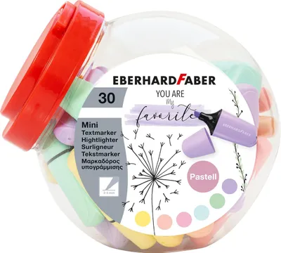 Productafbeelding van EBERHARD FABER 551430 EBERHARD FABER Textmarker Mini Pastel, verpakking van 30 stuks
