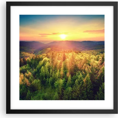 Produktbild von Gerahmtes Poster - Schwarzer Rahmen - Berge Natur - 40x40 cm - Wand Bild - Wanddeko - Wandbilder - Kunstposter - Wandposter - Bilderrahmen - Bilder - Kunstdruck - Wandbild - P2BAC40x40-3697