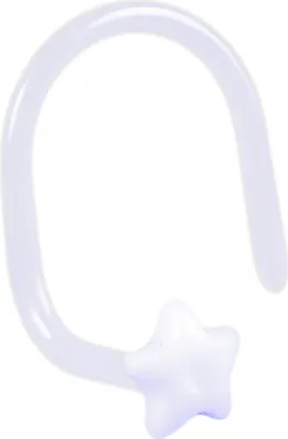 Produktbild von viva-adorno 0,8mm Nasenstecker Nasenpiercing gebogen flexibel Stern Bioflex Kunststoff Z467, Stern klar