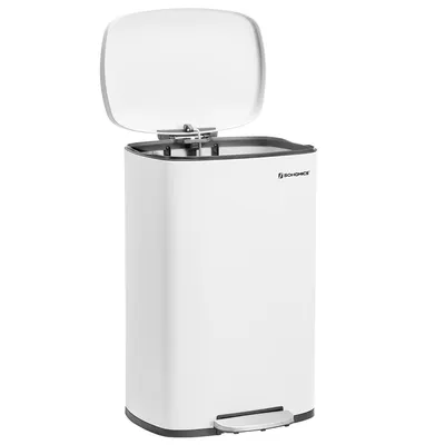 Obrázek produktu pro Koš na odpadky SONGMICS 50 l Kuchyňský odpadkový koš s víkem Pedálový koš, bílý
