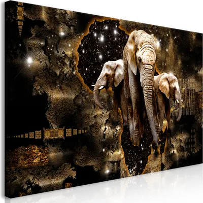 Produktbild von Wandbild Mega XXXL Abstrakt 250x125 cm Einteiliger XXL-Format Kunstdruck zur Selbstmontage Leinwandbilder moderne Bilder DIY Wanddekoration Wohnung Deko Tiere Elefant g-A-0011-ak-f