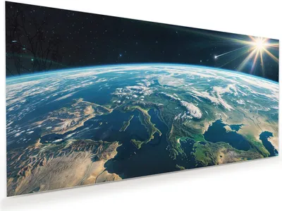 Produktbild von Glasbild 110x55cm in XXL für Wohnzimmer, Schlafzimmer Motiv Blick Auf Die Erde
