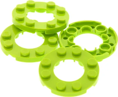 Produktbild von 4x Lego Platte rund Ring 4x4 hell grün Ausschnitt 2x2 6062087 29337 28620 11833