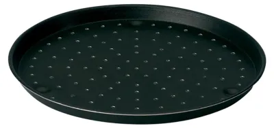 Pizzaform Aluminium mit Löchern 32 cm rund ofenfest schwarz