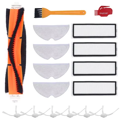 Zubehör für Dreame D9/L10 Pro, 1 Hauptbürste, 6 Seitenbürsten, 4 Filter