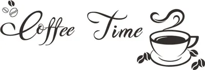 Produktbild von Wandaufkleber Kaffeetasse Kunst Wandtattoo "Coffee Time" Wort 20x60cm