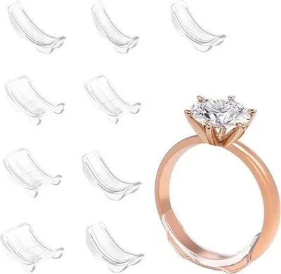 Image de Kit d'ajustement de taille de bague - Réducteur de taille transparent, 9 pièces