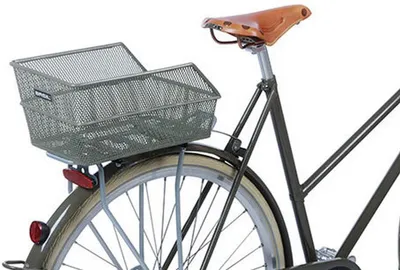 Obrázok produktu pre Košík na zadný bicykel Basil Cento S FM Flower s pevným uchytením 31 x 21 x 9 cm - olivovo zelený