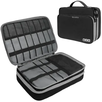 Immagine prodotto di Organizer per cavi - Borsa organizer da viaggio per elettronica - X-Large - 30 x 23 x 11 cm - Nero