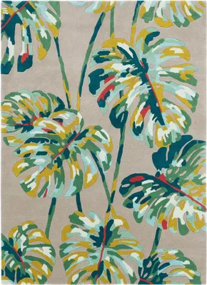 Produktbild von Handgefertigter Wohn- und Schlafzimmerteppich aus Wolle mit Blumenmuster BLUELEAF