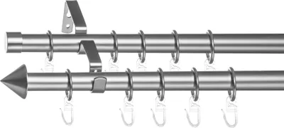 Produktbild von Lichtblick Gardinenstange Kegel, 20 mm, ausziehbar, 2 läufig 130 - 240 cm Chrom Matt