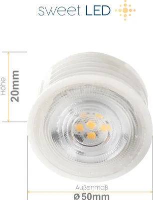 Produktbild von Sweet LED Aufbauspot weiß rund kaltweiß 50mm dimmbar Aufbaustrahler 5W 230V Spot