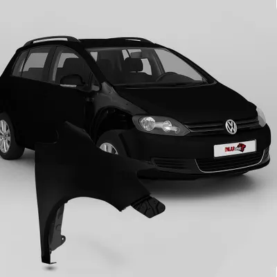 Productafbeelding van BLU Spatbord geschikt voor Volkswagen Golf V+ / Golf 5 PLUS L041 LO41 Rechts Zwart Schwarz | 2005-2009 | Voorzijde | Gelakt | Montageklaar