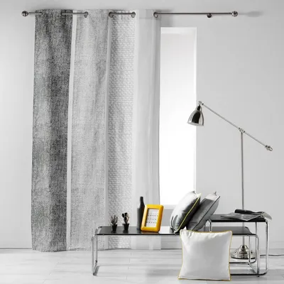Image de Rideau a oeillets 140 x 240 cm Textilio Gris