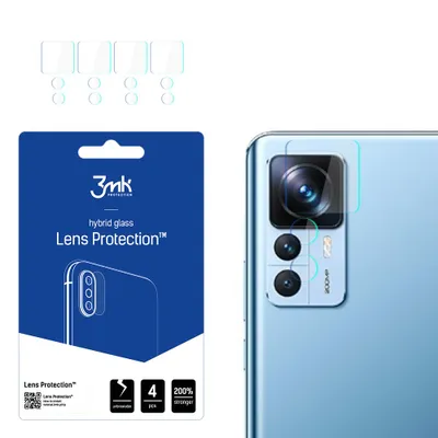 Produktbild von 3mk Hybridglas Lens Protection für Xiaomi 12T/12T Pro Kamera Objektiv Kameralinse 0,16mm 6H (4 Stück)