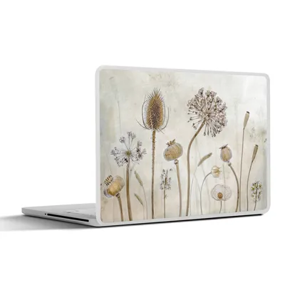 Produktbild von MuchoWow® Laptop Aufkleber Sticker Cover Blumen - Aquarell - Stilleben - Braun - Vintage 25x18 cm - Laptop-Deko