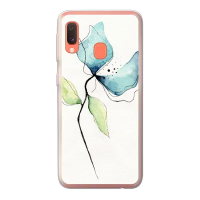 Produktbild von MuchoWow® Handyhülle Schutzhülle Hülle für Samsung Galaxy A20e Blumen - Aquarell - Blau Silikon Softcase Handy Hülle - Abdeckung