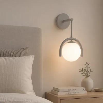 Image de Opviq, lampe sur pied, corps en métal, diamètre 15 cm, gris, 20x20x37 cm, culot E27, indice de protection IP20, style moderne
